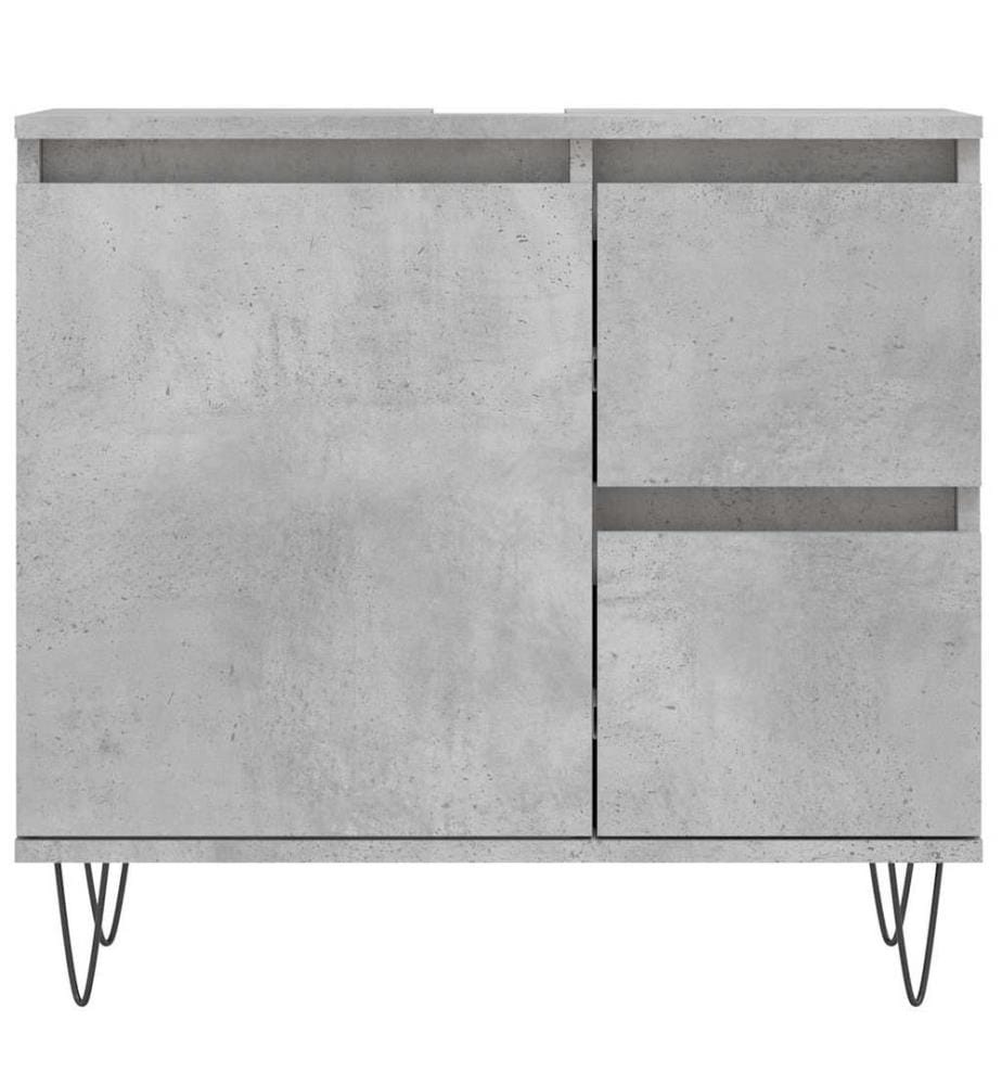 Badschrank Betongrau 65x33x60 cm Holzwerkstoff