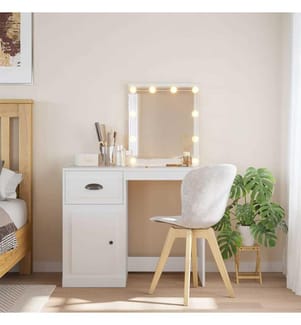 Coiffeuse avec lumières LED blanc 90x42x132,5 cm