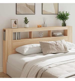 Tête de lit à LED chêne sonoma 200x18,5x103,5cm bois ingénierie