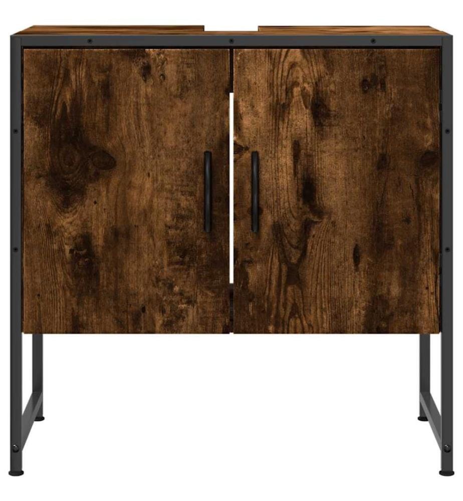 Waschbeckenunterschrank Räuchereiche 60x33x60 cm Holzwerkstoff