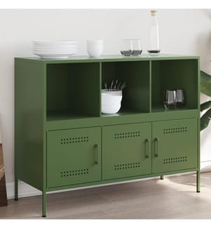 Sideboard Olivgrün 100,5x39x79 cm Stahl