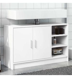 Waschbeckenunterschrank Weiss 90x29x55 cm Holzwerkstoff