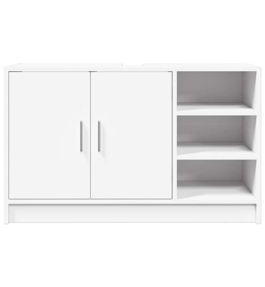 Waschbeckenunterschrank Weiss 90x29x55 cm Holzwerkstoff