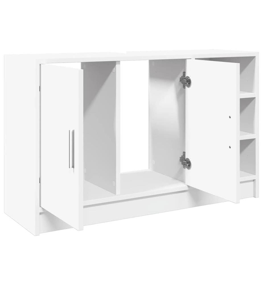 Waschbeckenunterschrank Weiss 90x29x55 cm Holzwerkstoff