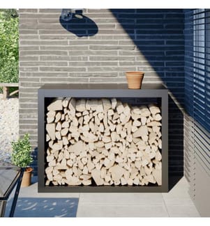 Portant de bois de chauffage anthracite 100x40x80 cm acier