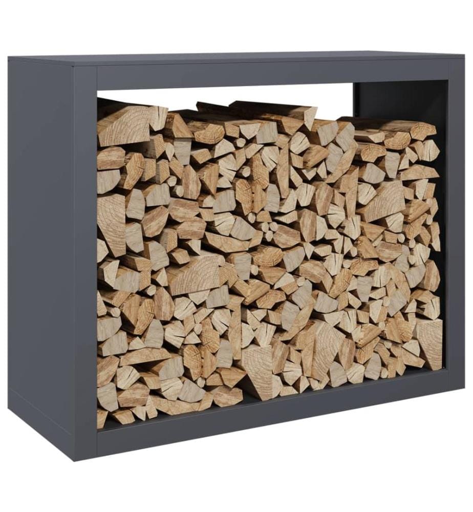 Portant de bois de chauffage anthracite 100x40x80 cm acier
