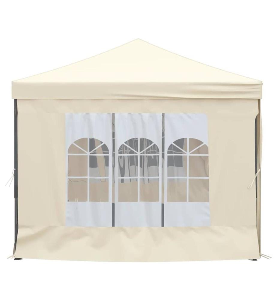 Tente de réception pliable avec parois Crème 3x6 m
