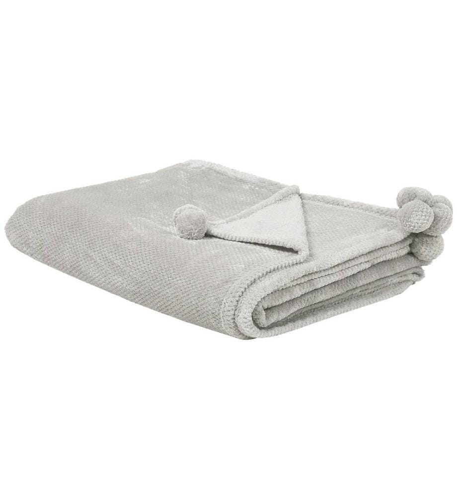 Decke hellgrau Polyester 150x200 cm kuschelig