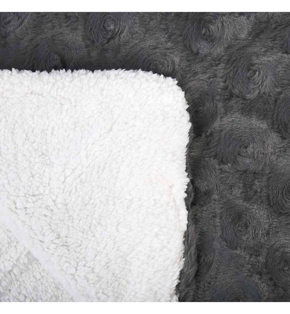 Couvre-Lit Gris Chaud 200 x 220 cm pour l'Hiver et Tout Doux Parfait pour Décorer un Lit de Grande Taille