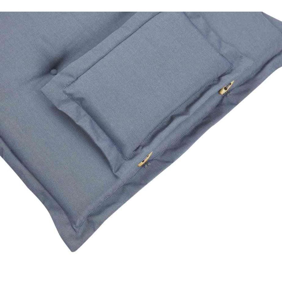 Lot de 6 Coussins d'Assise Confortables pour Chaise de Jardin en Tissu Hydrofuge et Anti UV Bleu