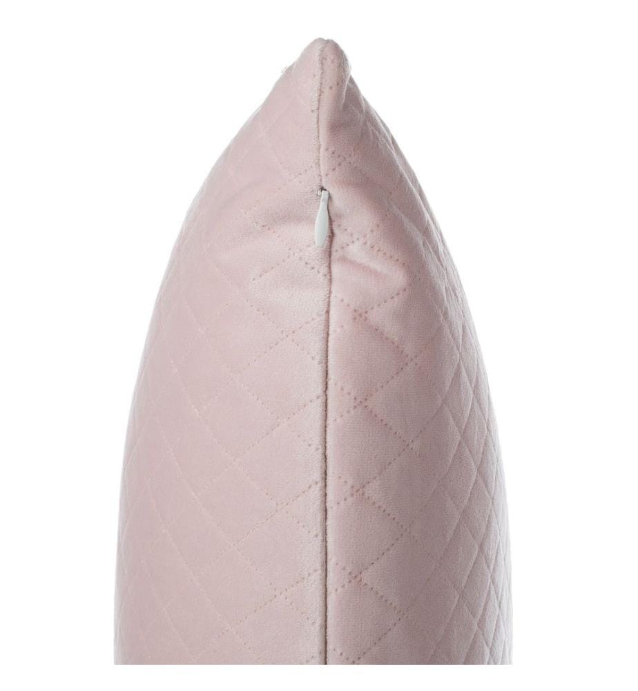 Dekokissen Rosa Samt 2er Set 45 x 45 cm Rautenmuster Weiche Struktur Wohnzimmer Salon Schlafzimmer