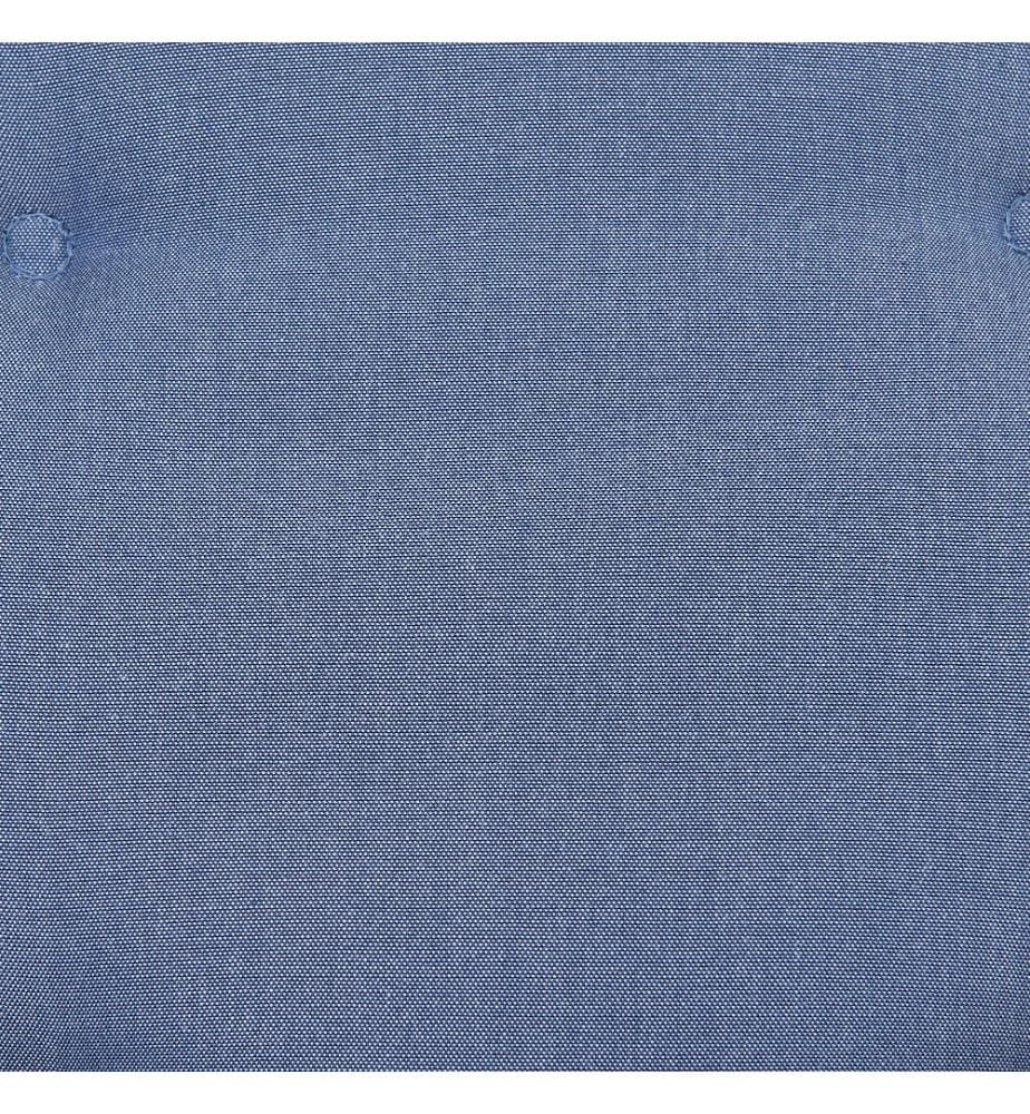Lot de 2 Coussins d'Assise en Tissu Polyester Bleu avec Rembourrage en Mousse pour Chaises de Jardin Modernes
