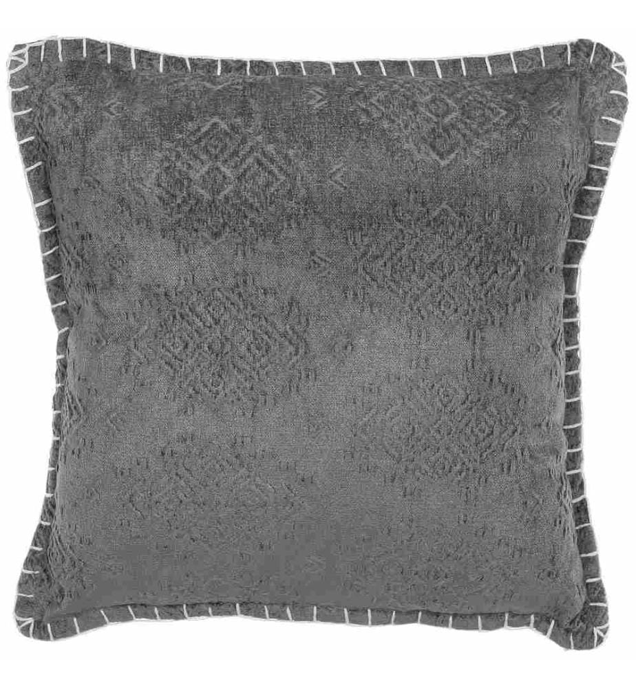 Dekokissen 2er Set Grau Baumwolle/Viskoze 45 x 45 cm Elegante Optik Wohnzimmer Salon Schlafzimmer
