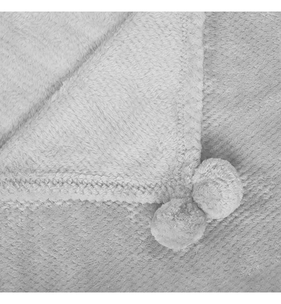 Decke hellgrau Polyester 200x220 cm kuschelig