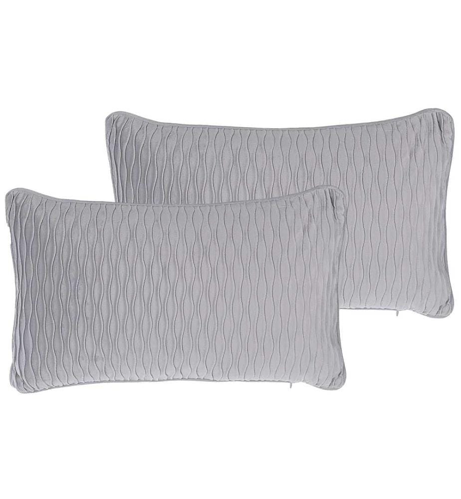 2 Coussins Décoratifs en Tissu Gris avec Motif Simple de Style Scandinave ou Classique Parfait pour un Intérieur Moderne et Epuré