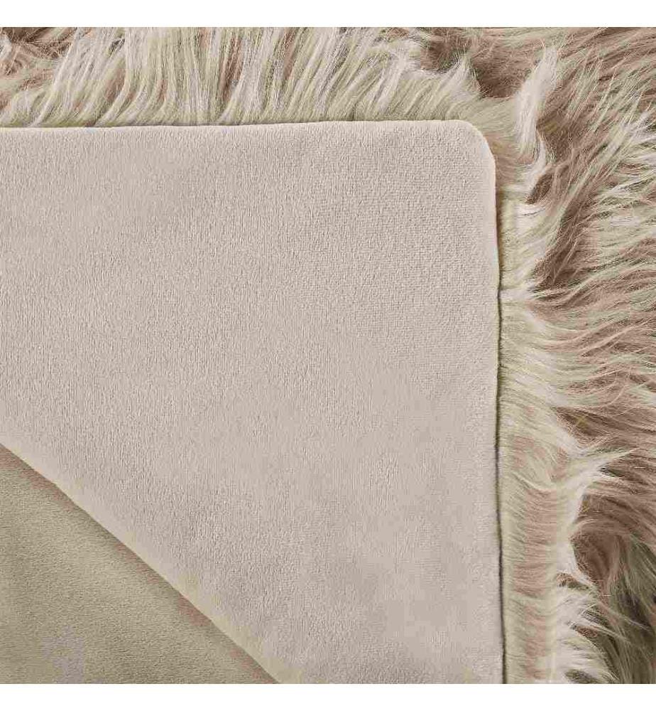 Couvre-lit Marron Clair en Fausse Fourrure Chaud 200 x 220 cm pour l'Hiver et Tout Doux Parfait pour Décorer un Lit de Grande Taille
