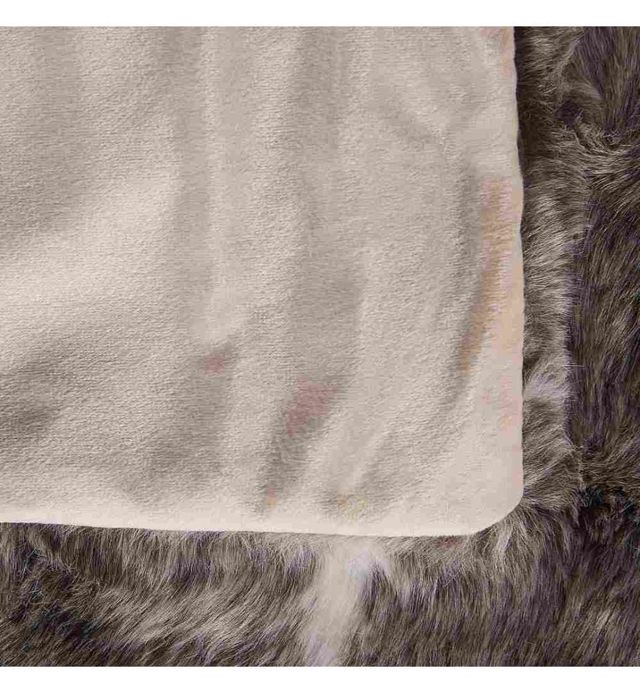 Kuscheldecke Braun / Weiss Acryl / Polyester 180 x 220 cm Shaggy Schlafzimmer Wohnzimmer