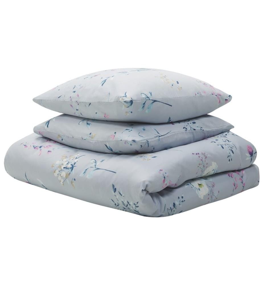 Ensemble de Literie à Motif Floral 200 x 220 cm en Coton Bleu Clair Pour Chambre Classique et Moderne