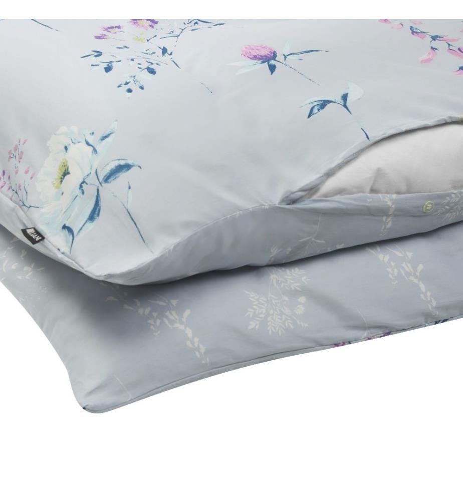 Ensemble de Literie à Motif Floral 200 x 220 cm en Coton Bleu Clair Pour Chambre Classique et Moderne