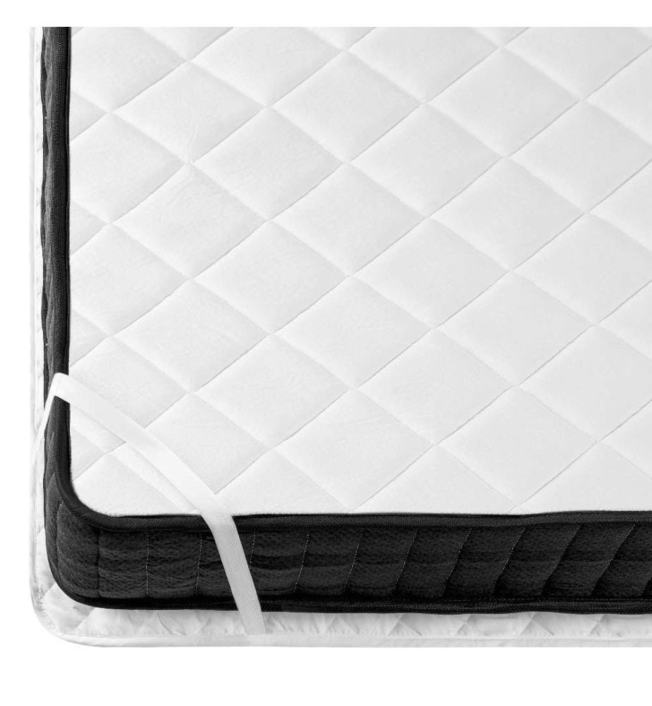 Matratzentopper Weiss Japara Baumwolle und Mikrofaser 90 x 200 cm mit Gummizug an den Ecken Versteppt Matratzenschutz Auflage für Einzelbett