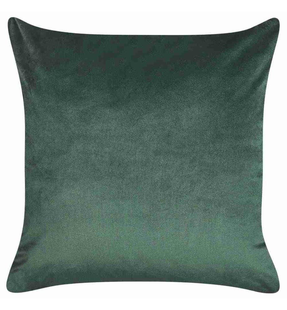 Lot de 2 Coussins Décoratifs en Velours Verts 45 x 45 cm Motif de Visage Glamour Accessoires de Décoration