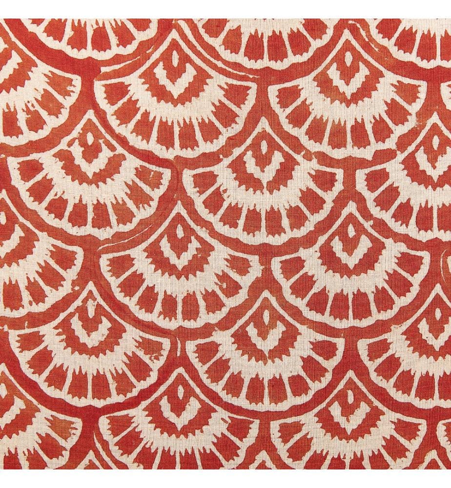 Coussin Rouge Crème Motif Géométrique en Coton 45 x 45 cm Design Rétro Accessoires de Décoration Salon Canapé