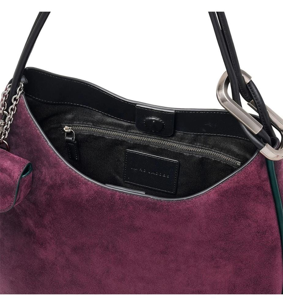 The Large Suede Dual Bag 'Copper' Handtasche - Dunkelviolett