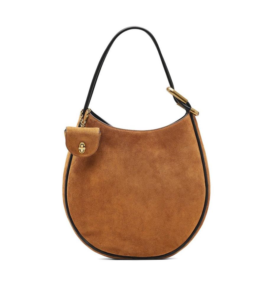 The Large Suede Dual Bag 'Copper' Handtasche - Hellbraun