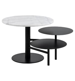 Lahti Rundes Couchtisch-Set, Ø60x47 cm - Weiss