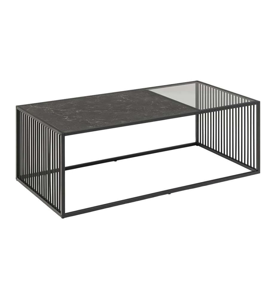 Table Basse Carrée Rectangulaire Strington 40 x 120 x 60 cm - Noir