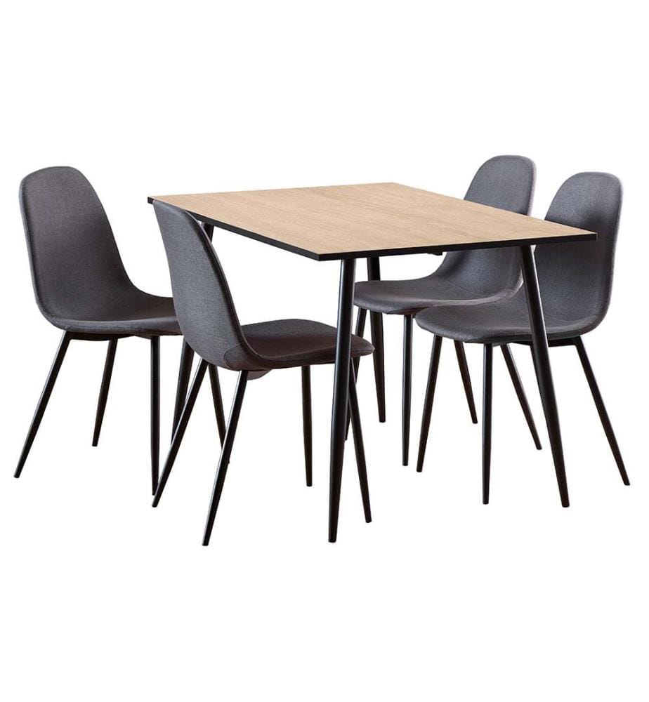 Essgruppe mit Tisch und 4 Stühlen Wilma 75 x 120 x 80 cm - Weiss