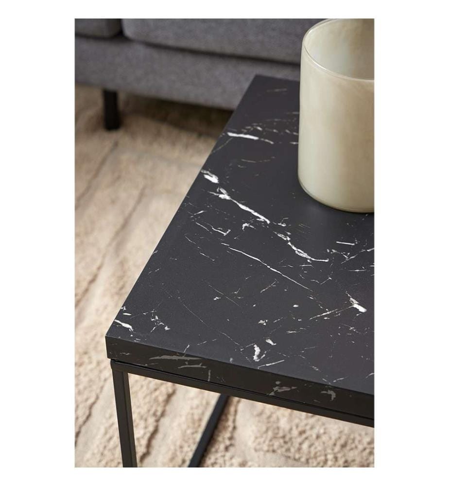 Table Basse rectangulaire Barossa, 110x55x45 cm - Noir