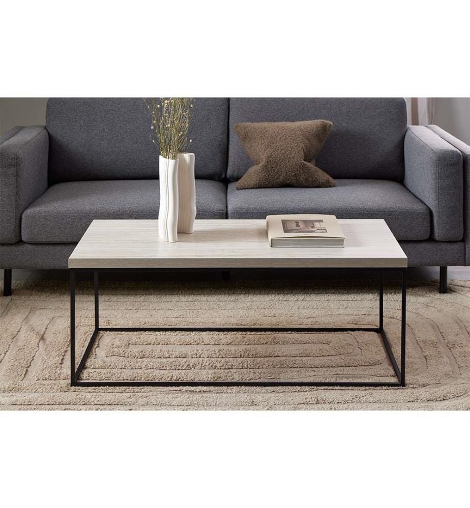 Table basse rectangulaire Barossa, 110x55x45 cm - Beige