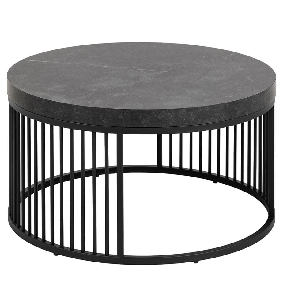 Table basse Strington, Ø65 x 35 cm - Noir