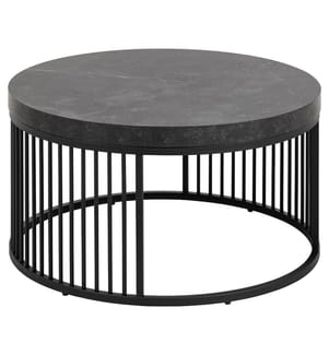 Table basse Strington, Ø65 x 35 cm - Noir