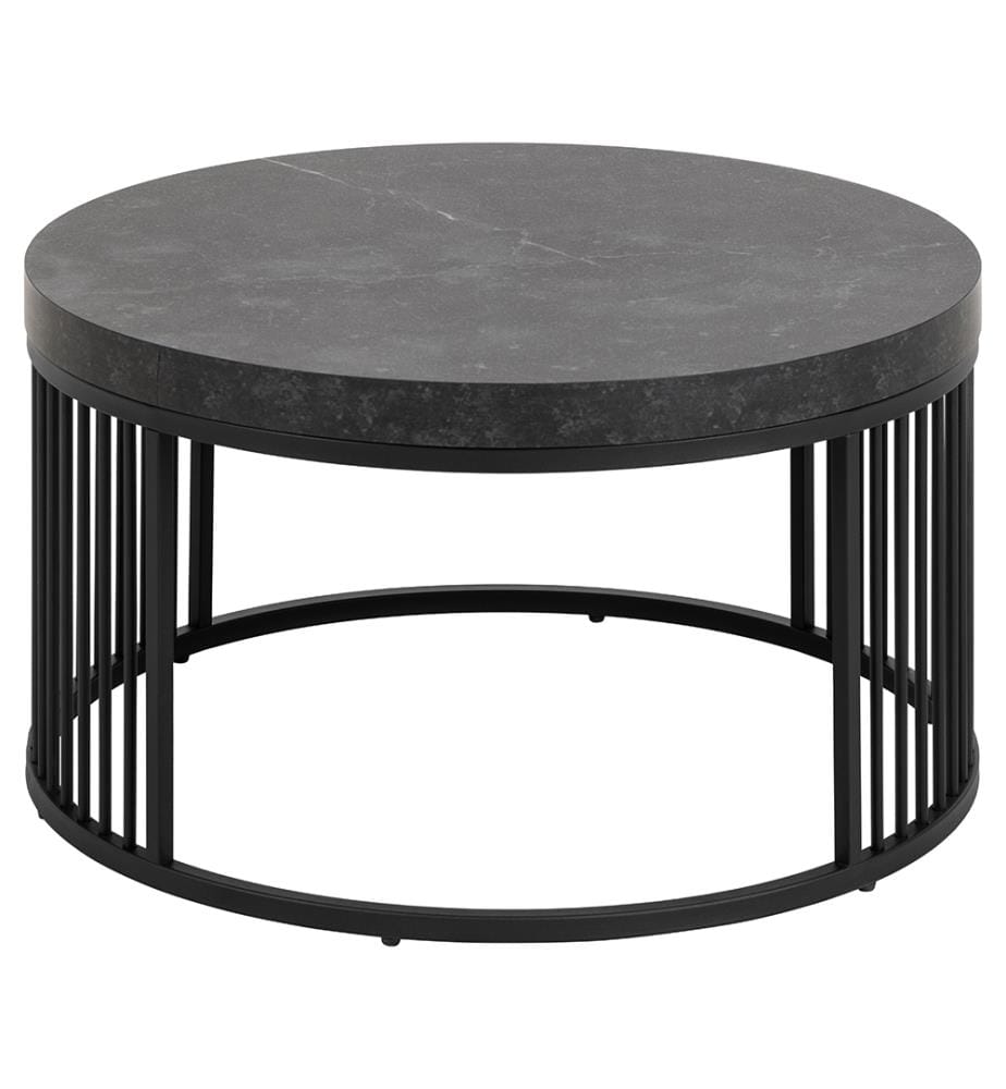 Table basse Strington, Ø65 x 35 cm - Noir