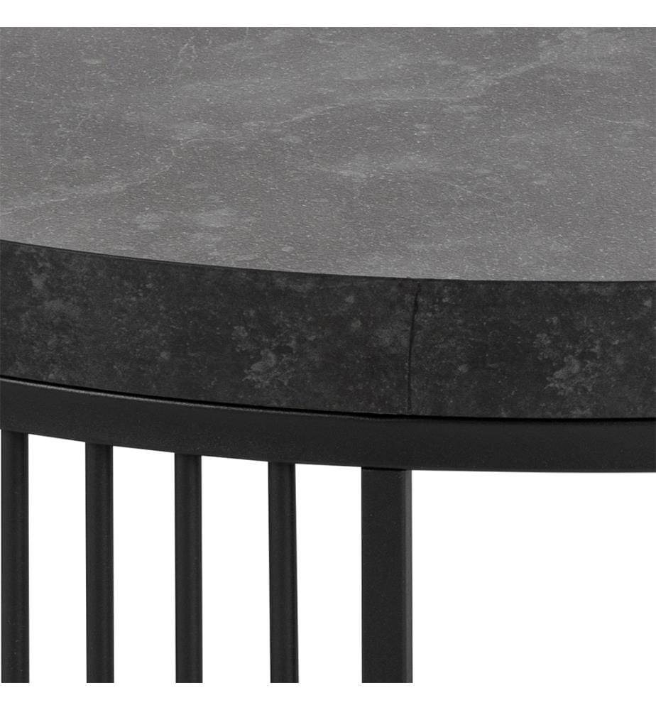 Table basse Strington, Ø65 x 35 cm - Noir