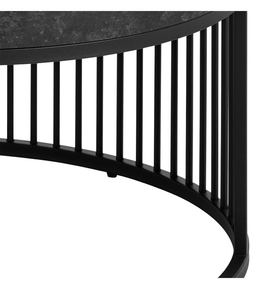Table basse Strington, Ø65 x 35 cm - Noir