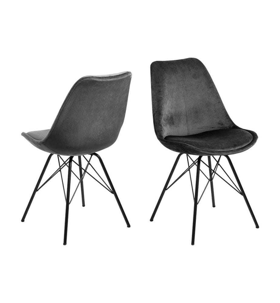 Lot de 2 Chaises Eris 85,5 x 48,5 x 54 cm - Gris
