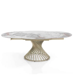 Jorum 1 Ausziehtisch 75 x 120 cm - Gold und Weiss