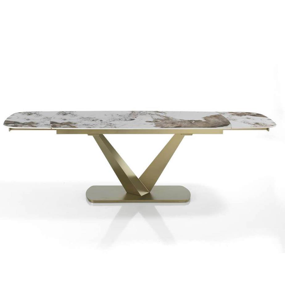 Hands 1 Ausziehtisch 75,5 x 160 x 89 cm - Gold und Weiss