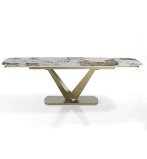 Hands 1 Ausziehtisch 75,5 x 160 x 89 cm - Gold und Weiss