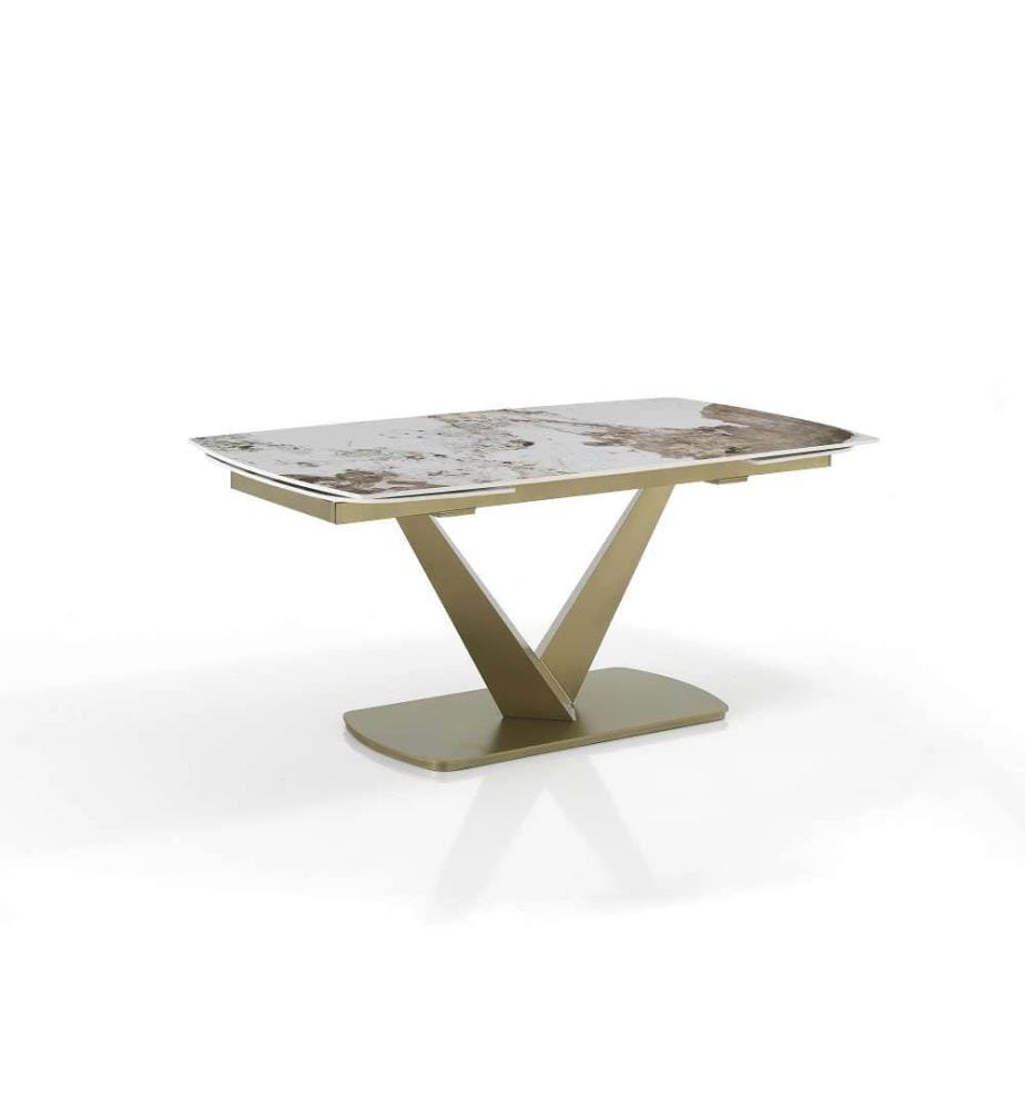 Hands 1 Ausziehtisch 75,5 x 160 x 89 cm - Gold und Weiss