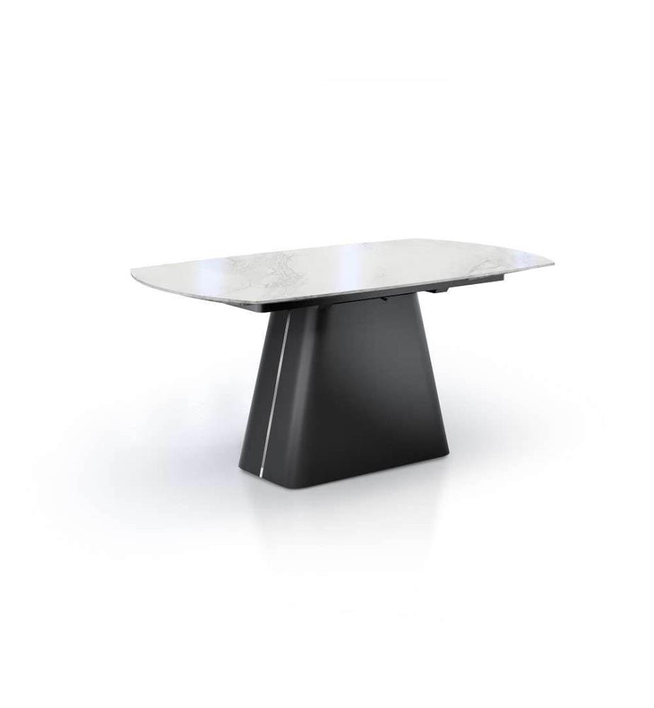 Eran Ausziehtisch 78 x 160 x 90 cm - Schwarz und Weiss