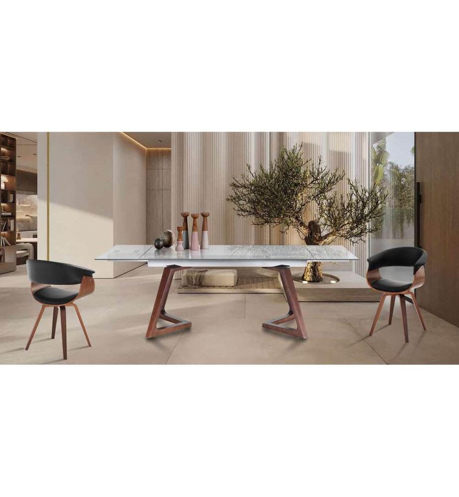 Stark Ausziehtisch 78 x 180 x 90 cm - Braun und Weiss