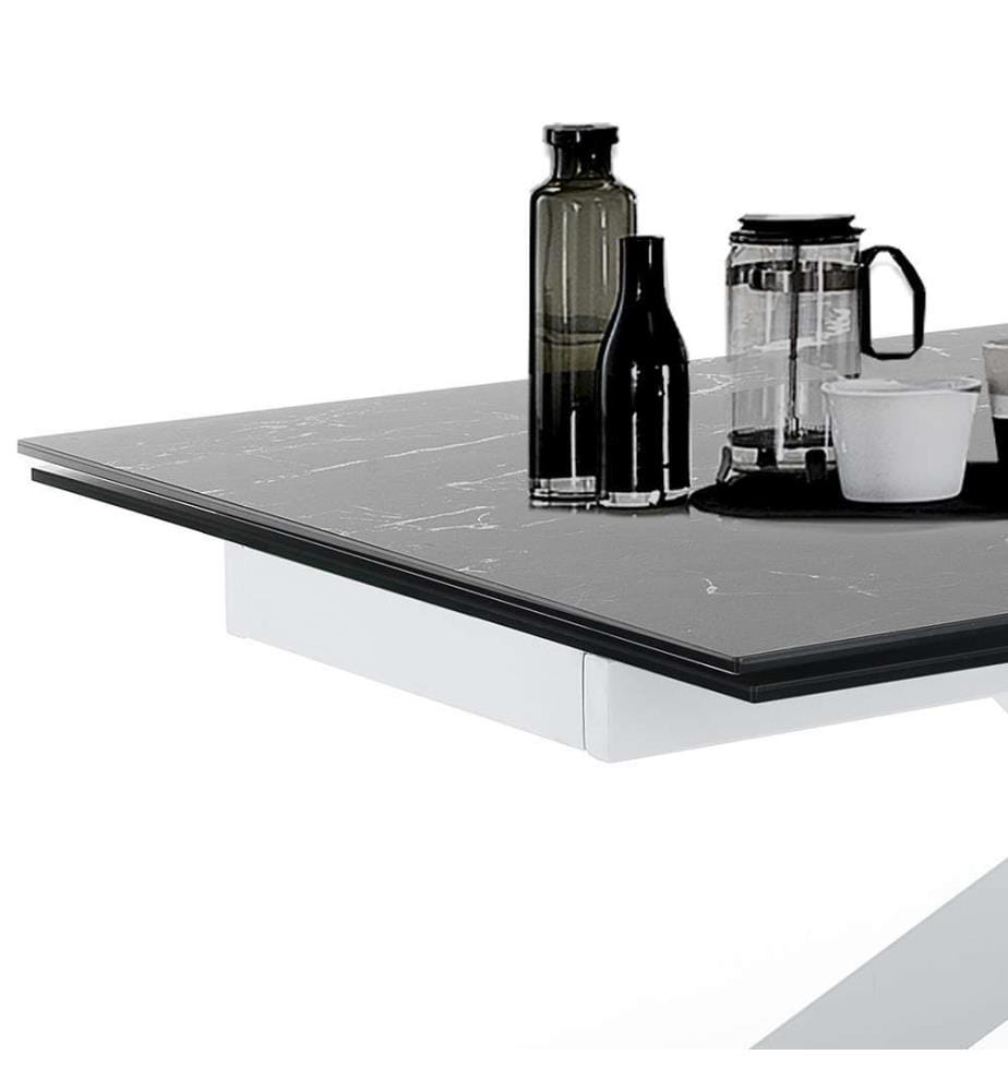 Table Extensible Giuki en Marbre Mat, 160/200/240 cm - Noir