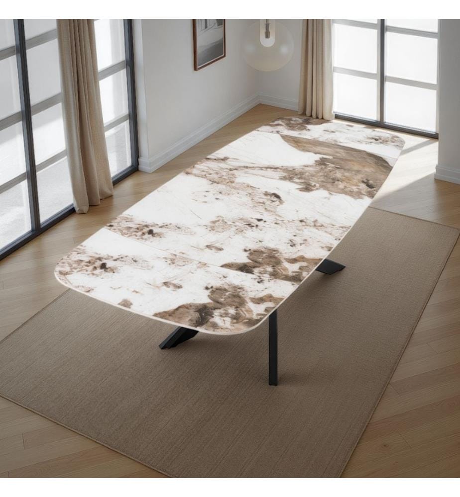 Gemy 160 Oval ausziehbarer Tisch Onyx Marmor