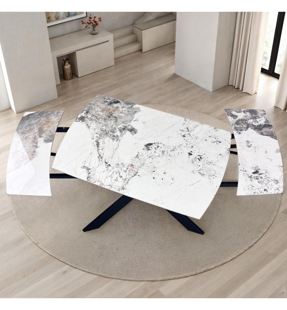 Gemy Spin 120 Oval Ausziehtisch Onyx Marmor