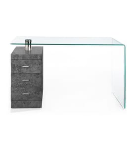 Schreibtisch aus Glas - Zement