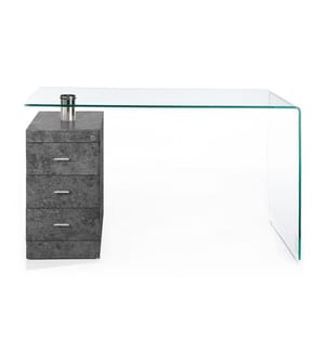 Schreibtisch aus Glas - Zement